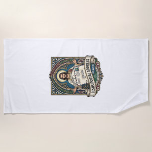 Jesus Postal Address Heaven Jesus Postal Address H Beach Towel