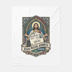 Jesus Postal Address Heaven Jesus Postal Address H Fleece Blanket
