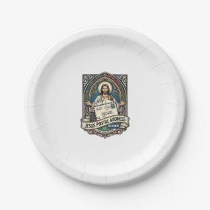 Jesus Postal Address Heaven Jesus Postal Address H Paper Plate