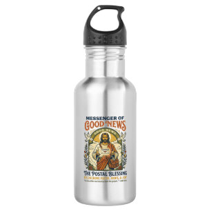 Jesus Postal Worker Delivery Shirt Faith Based Des 532 Ml Water Bottle