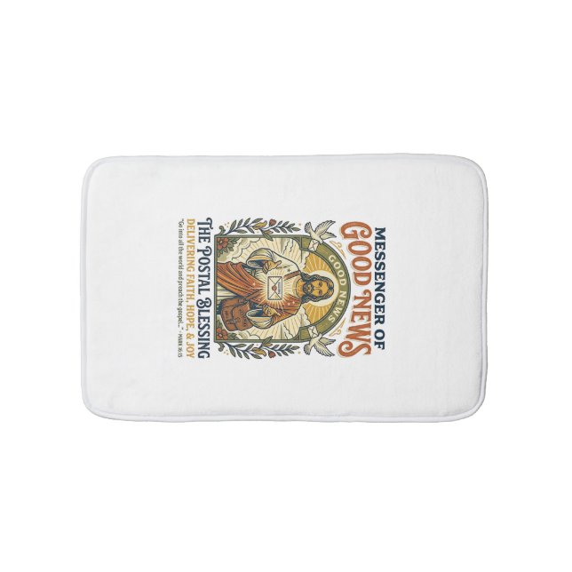 Jesus Postal Worker Delivery Shirt Faith Based Des Bath Mat (Front)