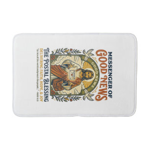 Jesus Postal Worker Delivery Shirt Faith Based Des Bath Mat