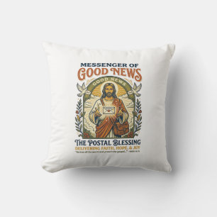 Jesus Postal Worker Delivery Shirt Faith Based Des Cushion