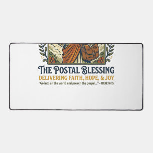 Jesus Postal Worker Delivery Shirt Faith Based Des Desk Mat