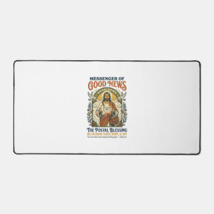 Jesus Postal Worker Delivery Shirt Faith Based Des Desk Mat