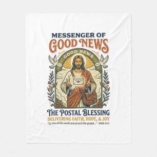 Jesus Postal Worker Delivery Shirt Faith Based Des Fleece Blanket