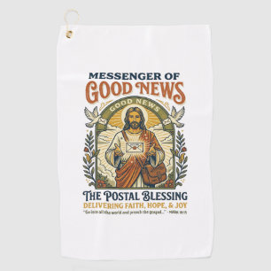 Jesus Postal Worker Delivery Shirt Faith Based Des Golf Towel