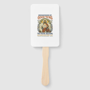 Jesus Postal Worker Delivery Shirt Faith Based Des Hand Fan