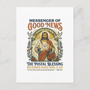 Jesus Postal Worker Delivery Shirt Faith Based Des Postcard
