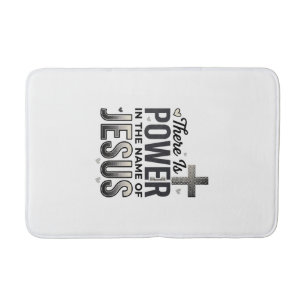 Jesus Power Religious Vintage Typography Shirt Bath Mat