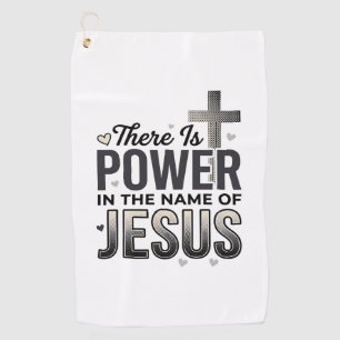 Jesus Power Religious Vintage Typography Shirt Golf Towel