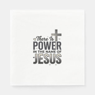 Jesus Power Religious Vintage Typography Shirt Napkin