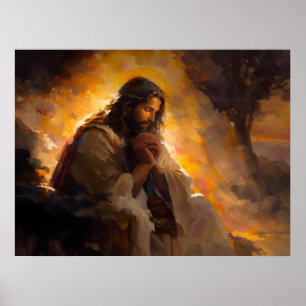 Jesus Pray In Gethsemane Garden Poster