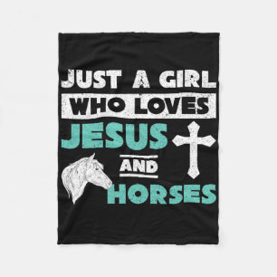 Jesus Prayer Horse Lover Girls Women Horse Rider C Fleece Blanket