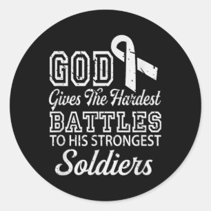 Jesus Prayer Lung Cancer Warrior Gift Lung Cancer  Classic Round Sticker