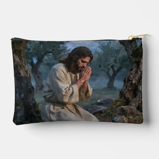 Jesus Praying Accessory Pouch (Back)