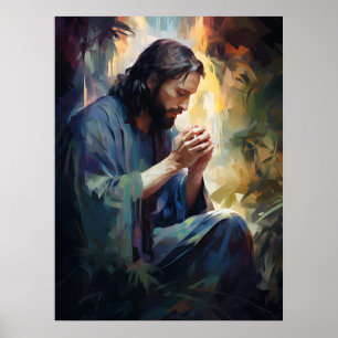Jesus Praying Art Poster