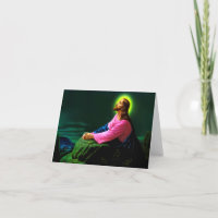 Jesus Praying Catholic Poster Greetingscard