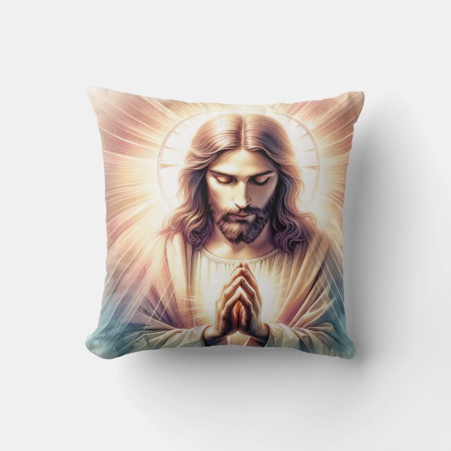 Jesus Praying Cushion (Front)
