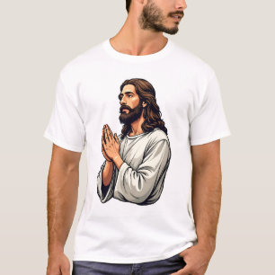 Jesus Praying Hands Vintage Engraving Tee