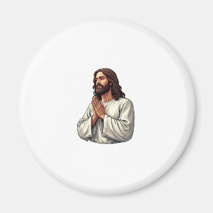 Jesus Praying Hands Vintage Engraving Tee 2 Magnet