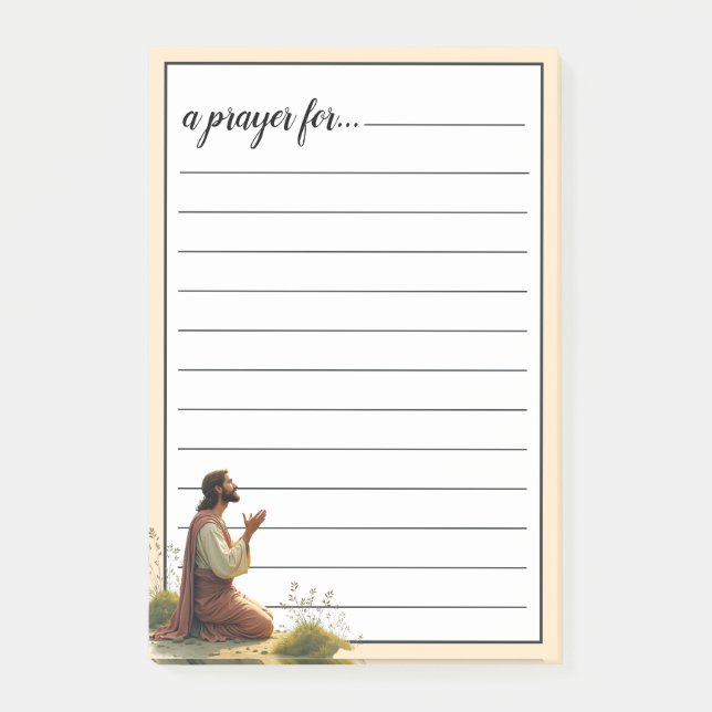 Jesus Praying in Garden War Room Prayer Post-it Notes (Front)