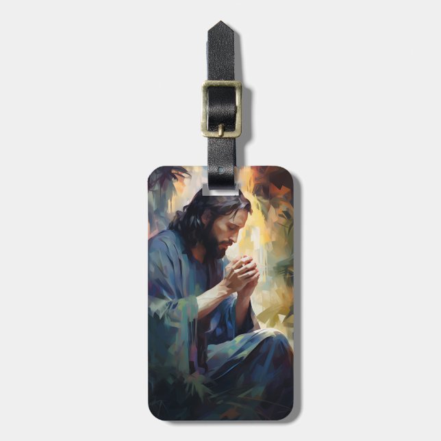 Jesus Praying Luggage Tag (Front Vertical)