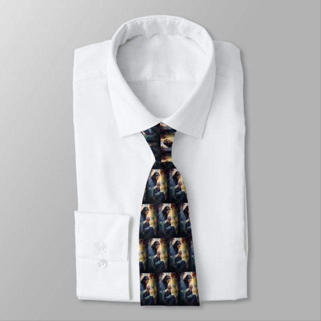 Jesus Praying Neck Tie (Tied)