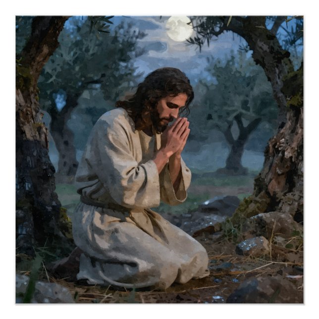 Jesus Praying Poster (Front)