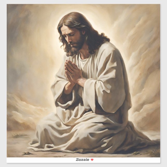 Jesus Praying Vinyl Sticker (Sheet)