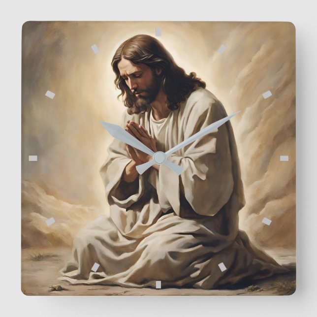 Jesus Praying Wall Clock (Front)