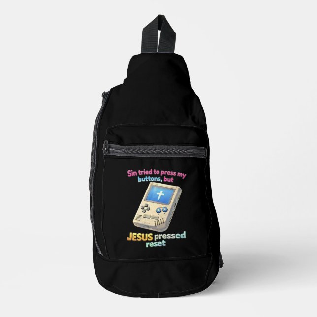 JESUS pressed reset - Christian Sling Bag (Front)