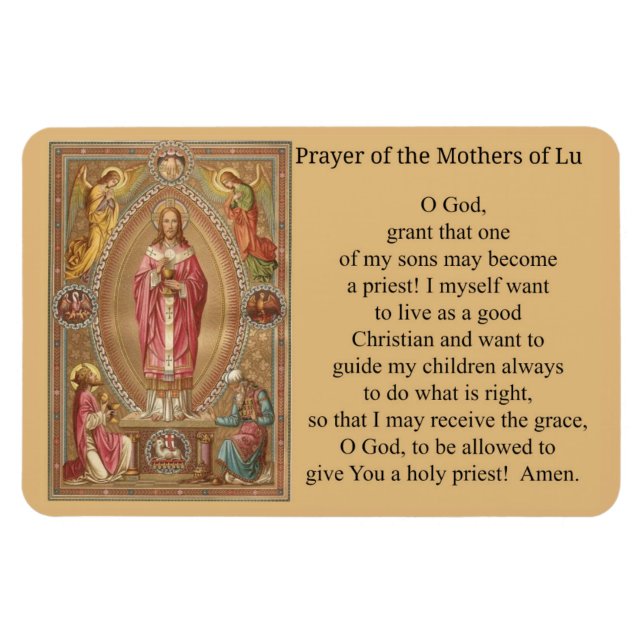 Jesus Priest Host Angels Prayer Magnet (Horizontal)
