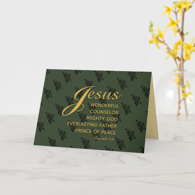 JESUS PRINCE OF PEACE Isaiah 9:6 Christmas Card (Yellow Flower)
