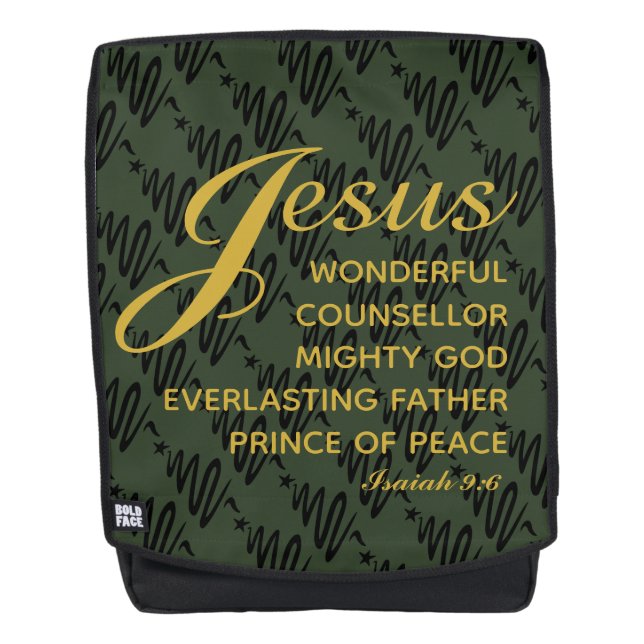 JESUS PRINCE OF PEACE Isaiah Christmas Scripture Backpack (Front)