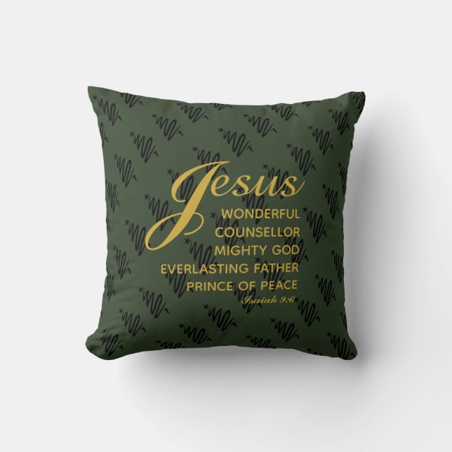 JESUS PRINCE OF PEACE Isaiah Christmas Scripture Cushion (Front)
