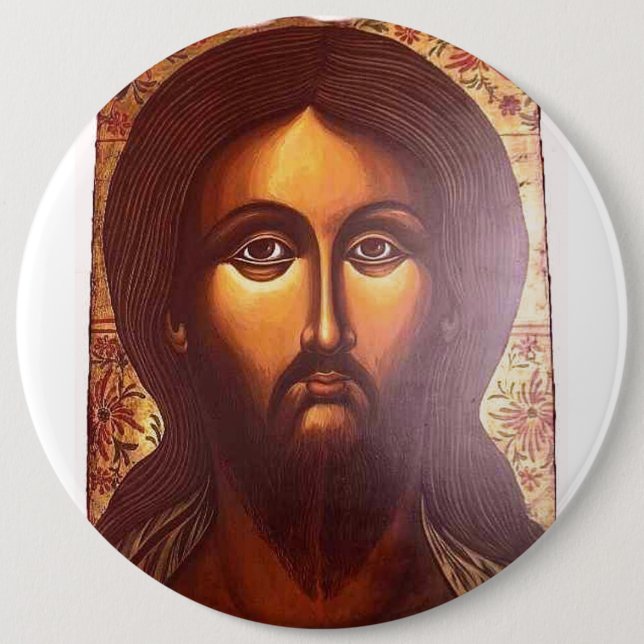 Jesus Profile 6 Cm Round Badge (Front)