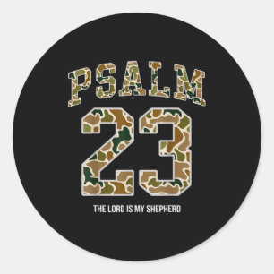 Jesus Psalm 23 The Lord Is My Shepherd Camo Christ Classic Round Sticker