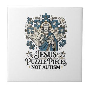 Jesus Puzzle Pieces Not Autism Jesus Puzzle Pieces Ceramic Tile