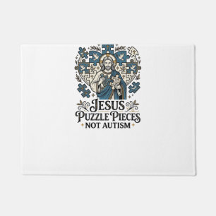 Jesus Puzzle Pieces Not Autism Jesus Puzzle Pieces Doormat
