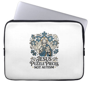 Jesus Puzzle Pieces Not Autism Jesus Puzzle Pieces Laptop Sleeve