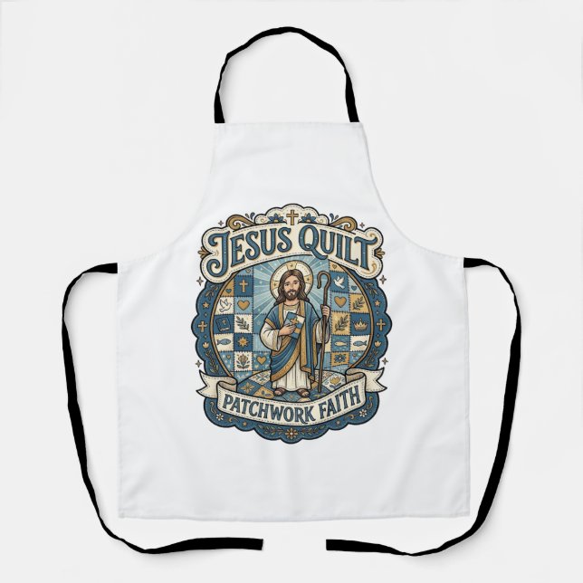 Jesus Quilt Patchwork Faith Jesus Quilt Patchwork  Apron (Front)