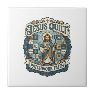 Jesus Quilt Patchwork Faith Jesus Quilt Patchwork Ceramic Tile
