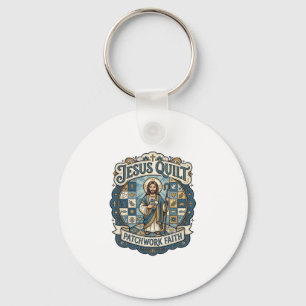 Jesus Quilt Patchwork Faith Jesus Quilt Patchwork Key Ring