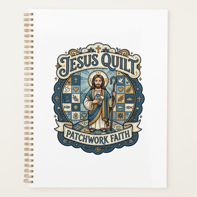 Jesus Quilt Patchwork Faith Jesus Quilt Patchwork  Planner (Front)
