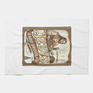 Jesus Radio Broadcast Jesus Radio Broadcast Christ Tea Towel