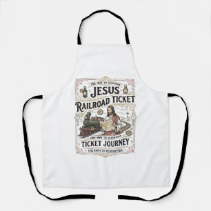 Jesus Railroad Ticket Journey Jesus Railroad Ticke Apron