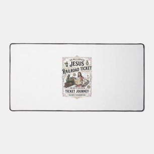 Jesus Railroad Ticket Journey Jesus Railroad Ticke Desk Mat