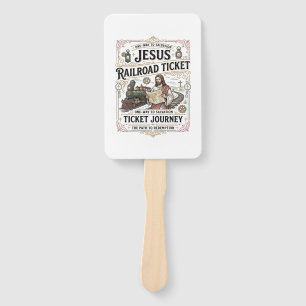 Jesus Railroad Ticket Journey Jesus Railroad Ticke Hand Fan
