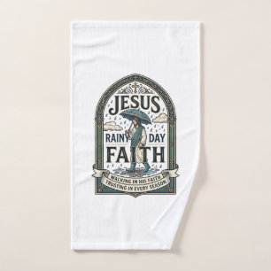 Jesus Rainy Day Faith Jesus Rainy Day Christian Fa Hand Towel